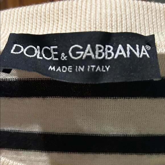 Dolce & Gabbana 100% Cashmere Striped Long Sleeve Top/Sweater - Picture 2 of 7